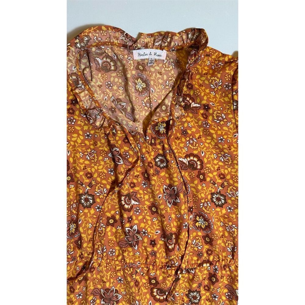 Harlow & Rose Women's Floral Tiered Swing Dress L Multicolor Casual - Picture 7 of 8
